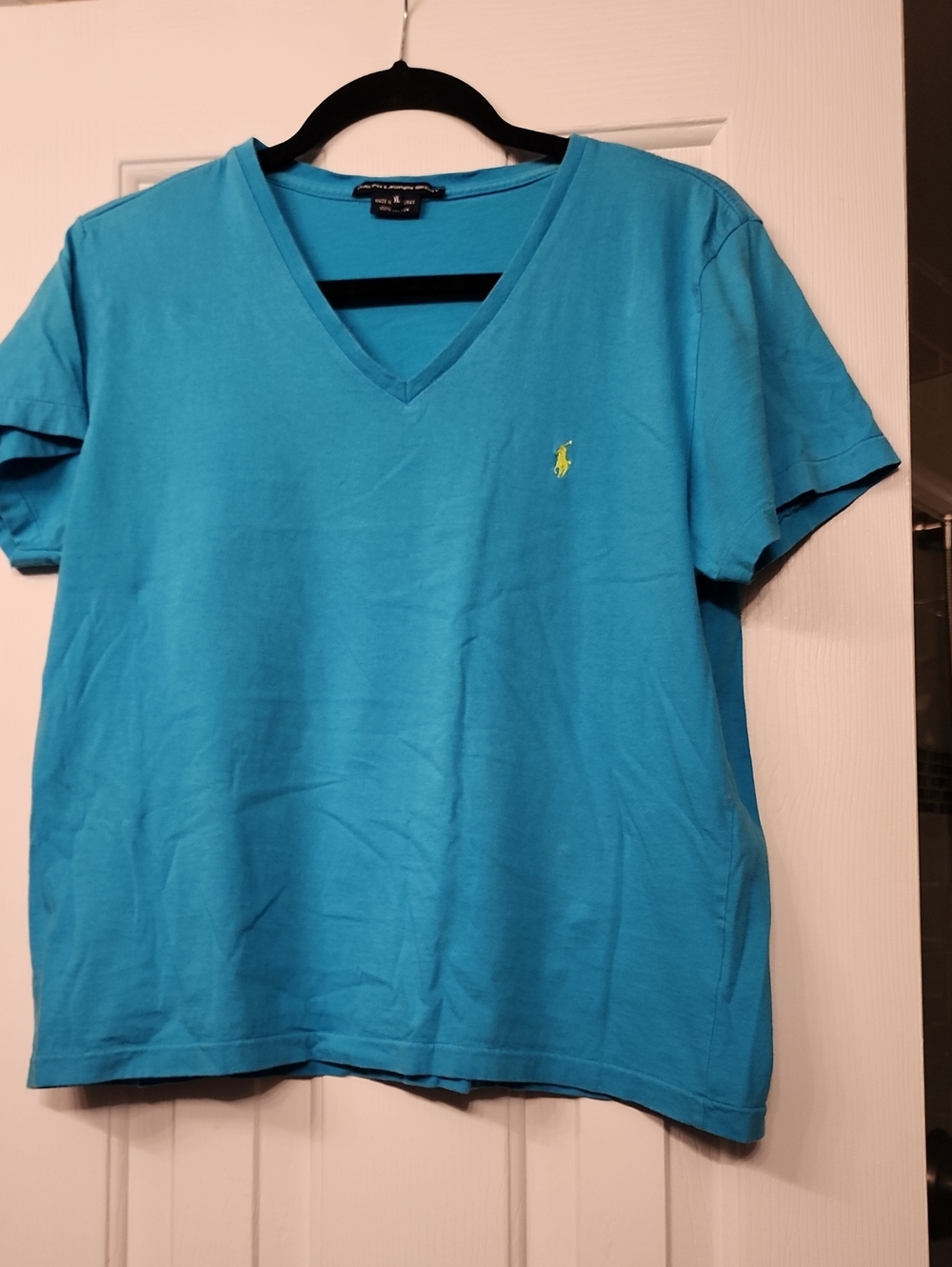Ralph Lauren Bright Aqua V-Neck Short Sleeve Tee